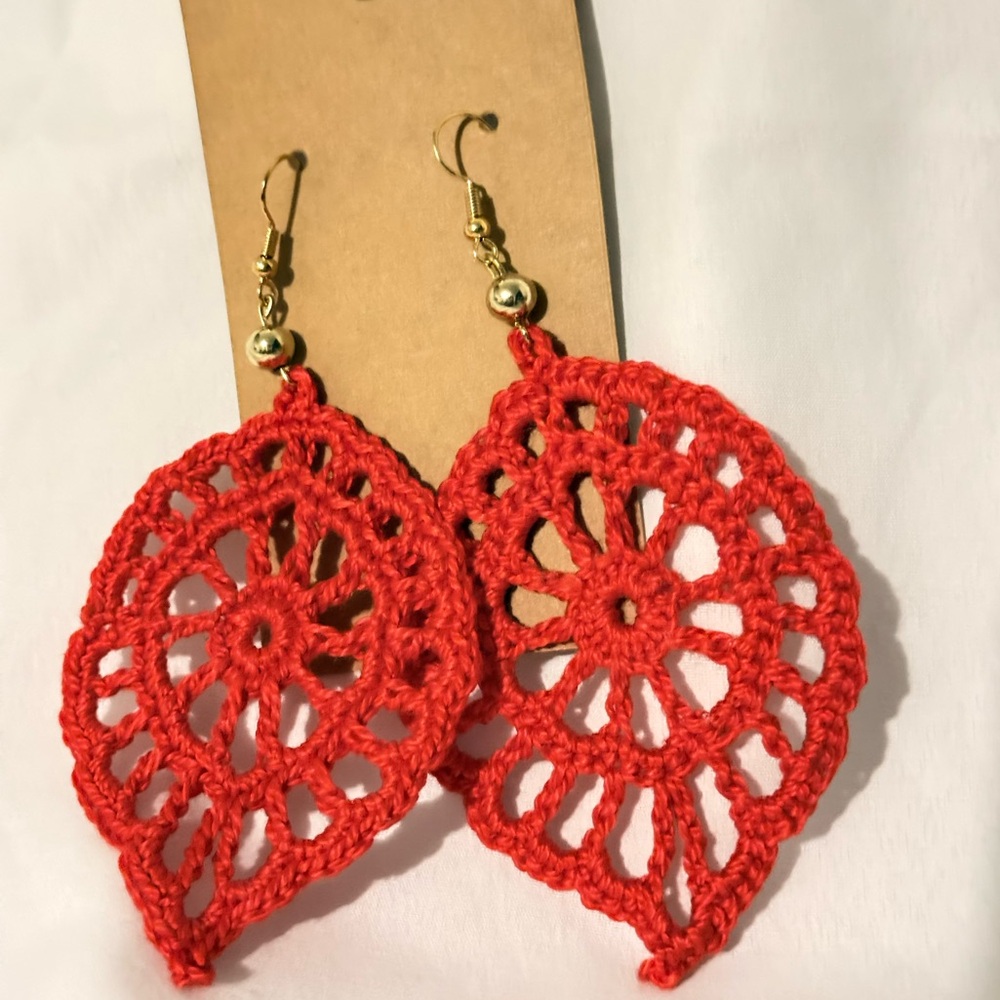 Elegant Blue Crochet Earrings